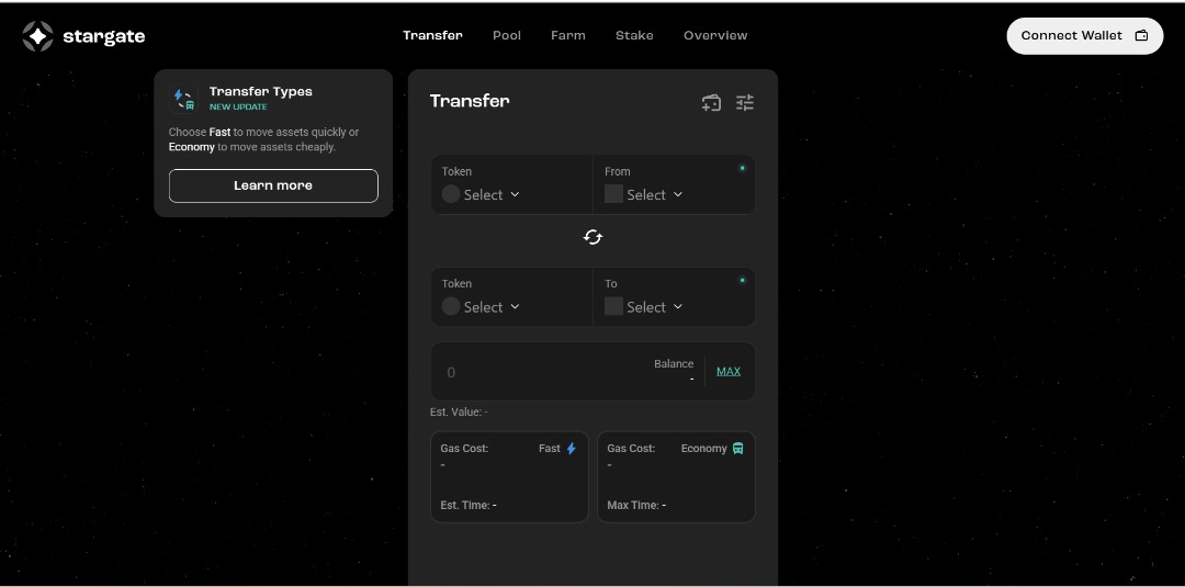 Stargate bridge interface on LayerZero