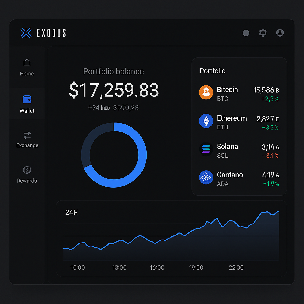 Exodus wallet dashboard