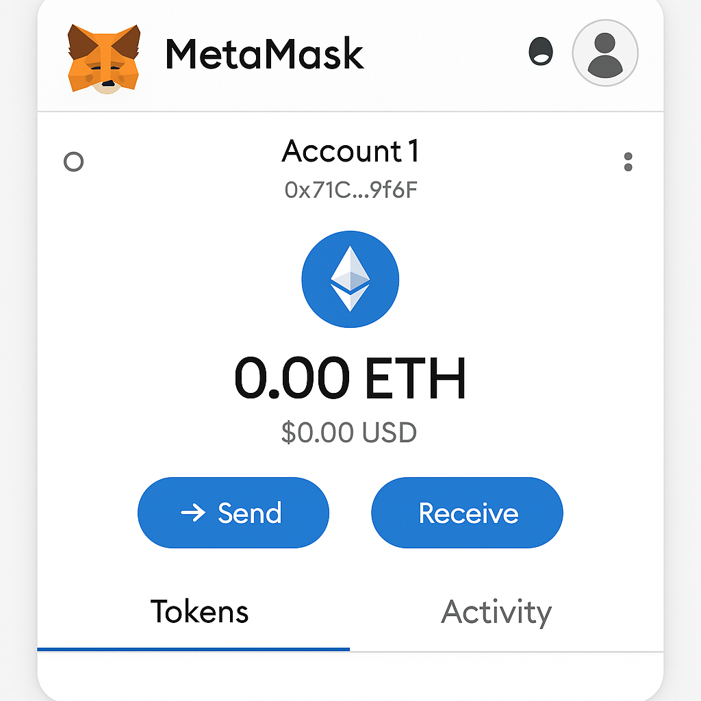 MetaMask wallet interface