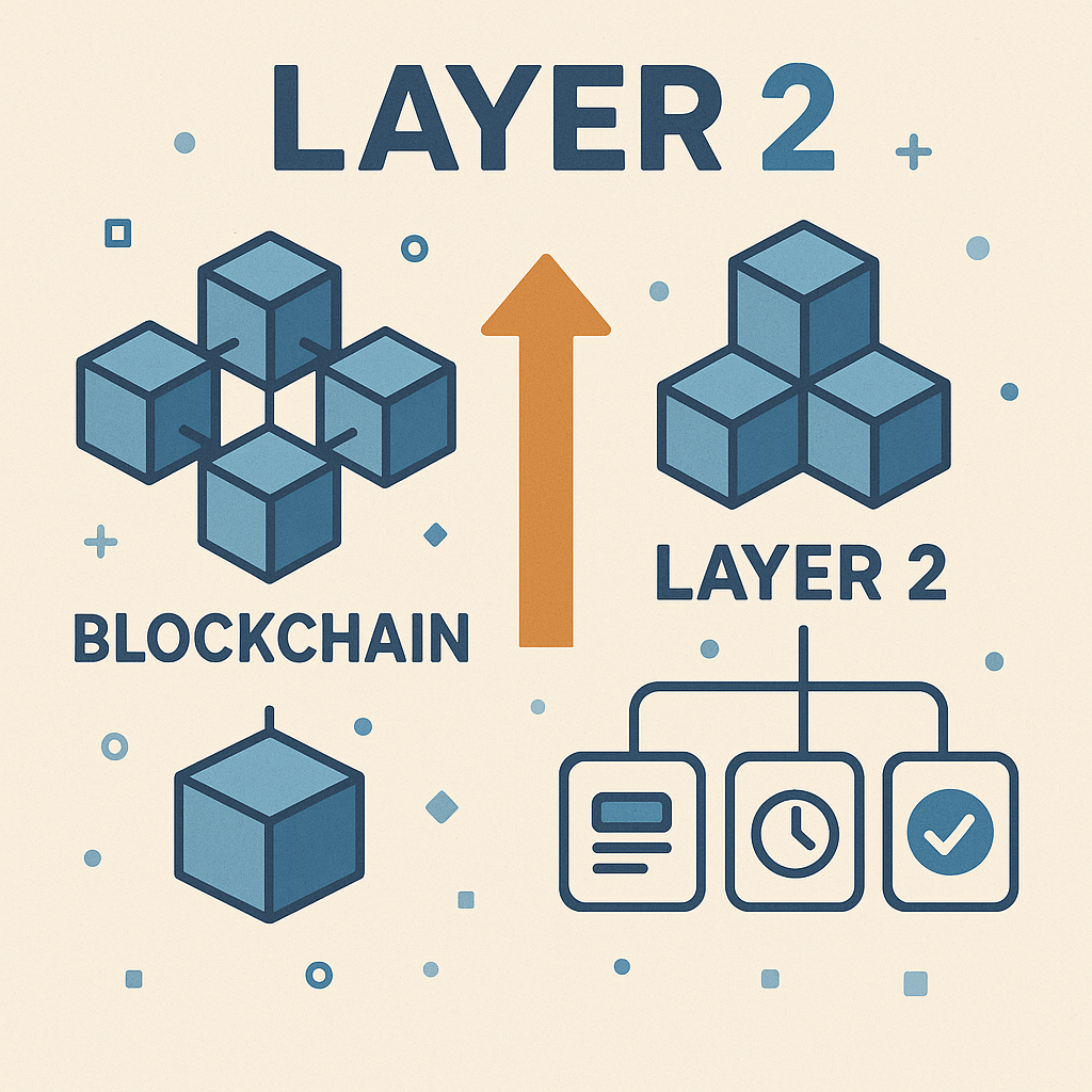 Layer 2 blockchain scaling solution illustration