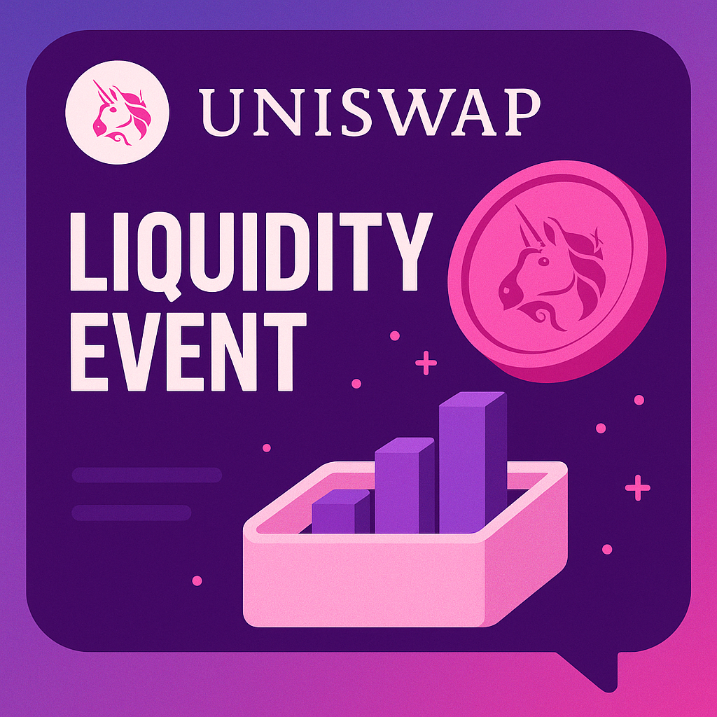Uniswap Twitter or Telegram announcement of liquidity event