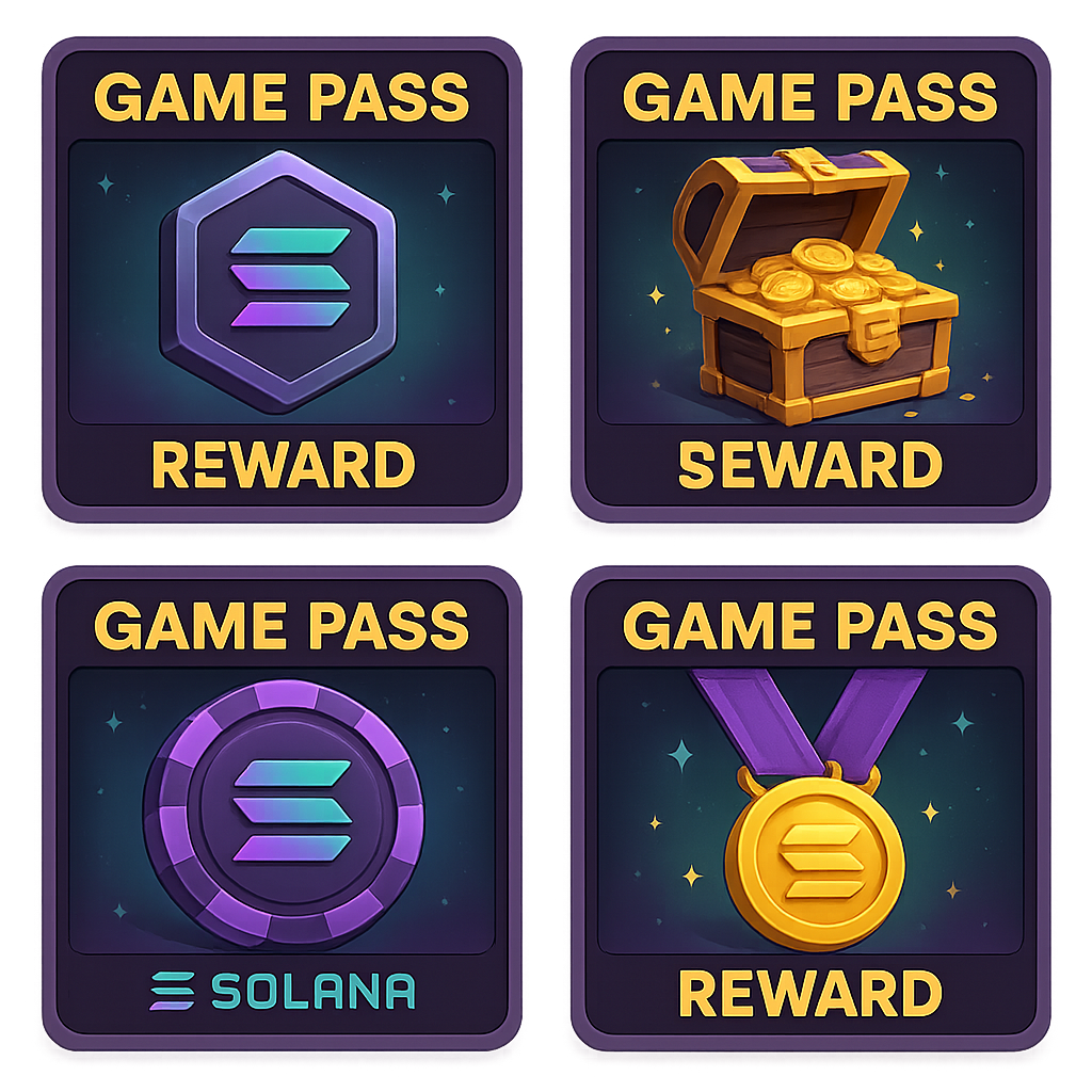 Solana Game Pass rewards NFTs tokens