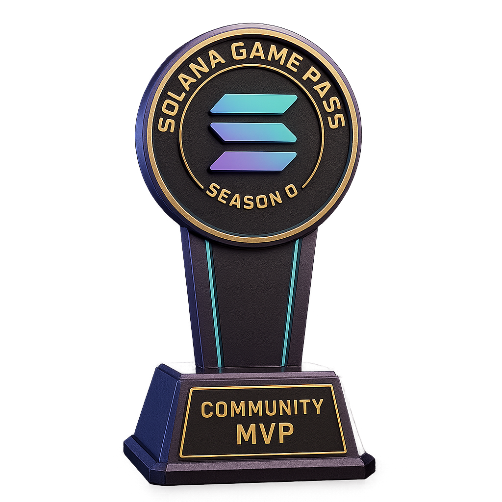 Solana Game Pass Season 0 Community MVP award