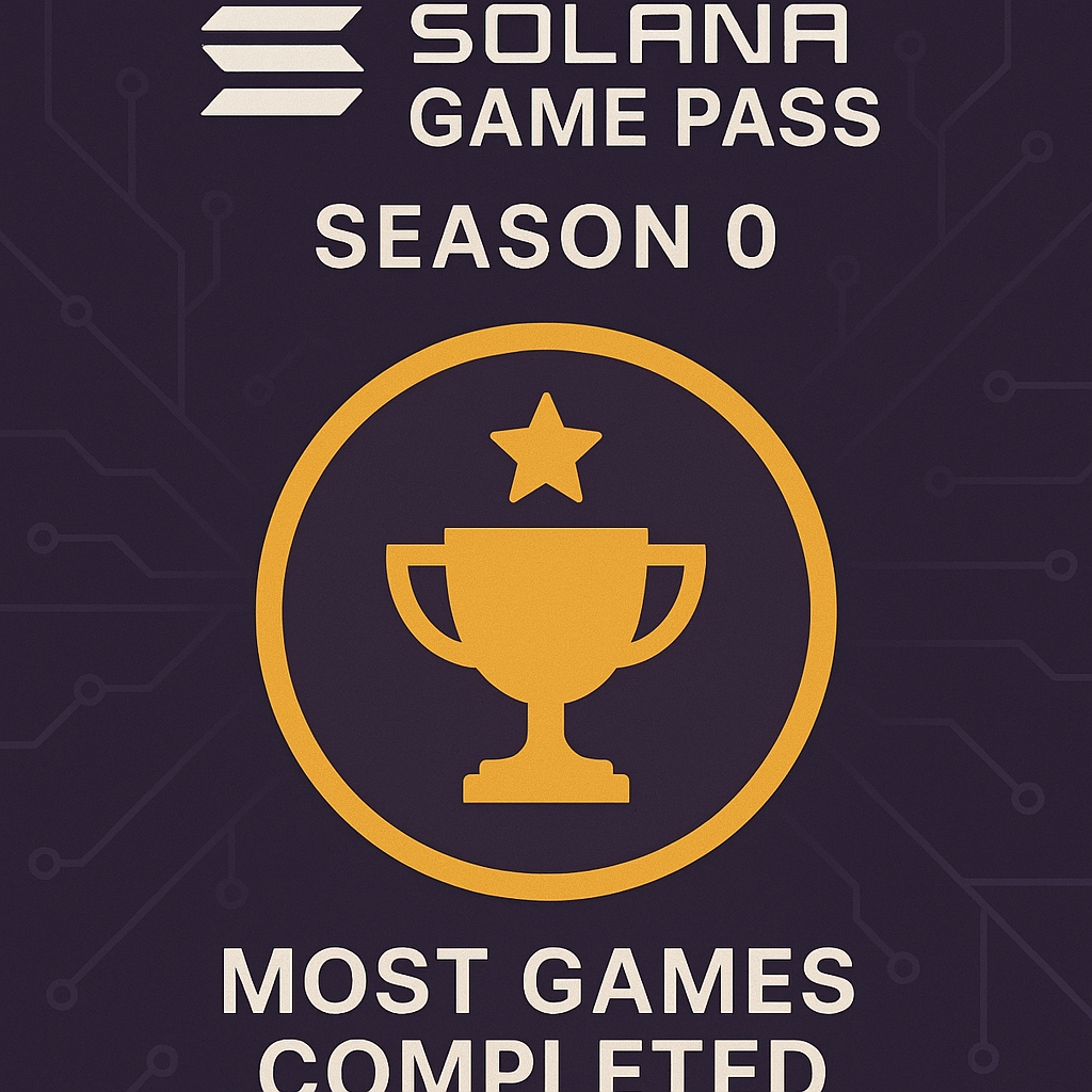 Solana Game Pass Season 0 most games completed
