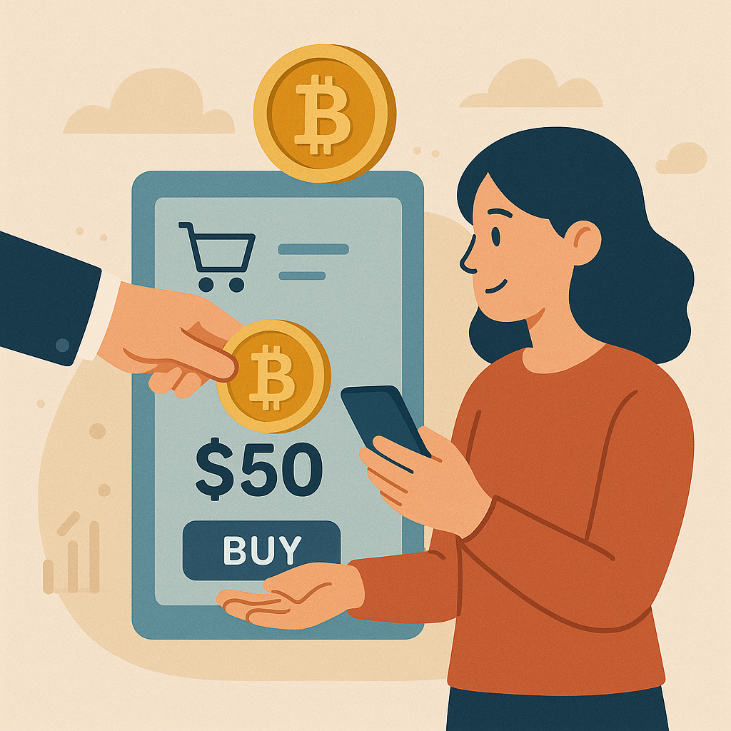 buying small amount of bitcoin illustration