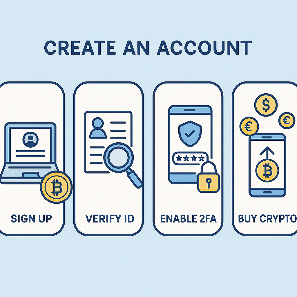 crypto account setup process illustration