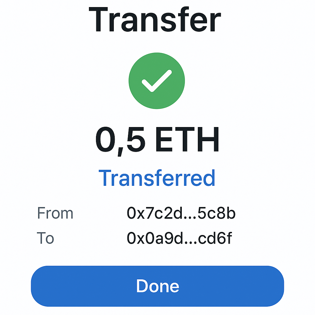 crypto wallet transfer confirmation screenshot