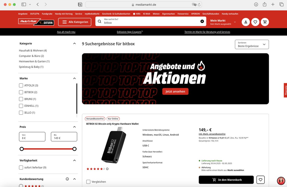 BitBox02 hardware wallet