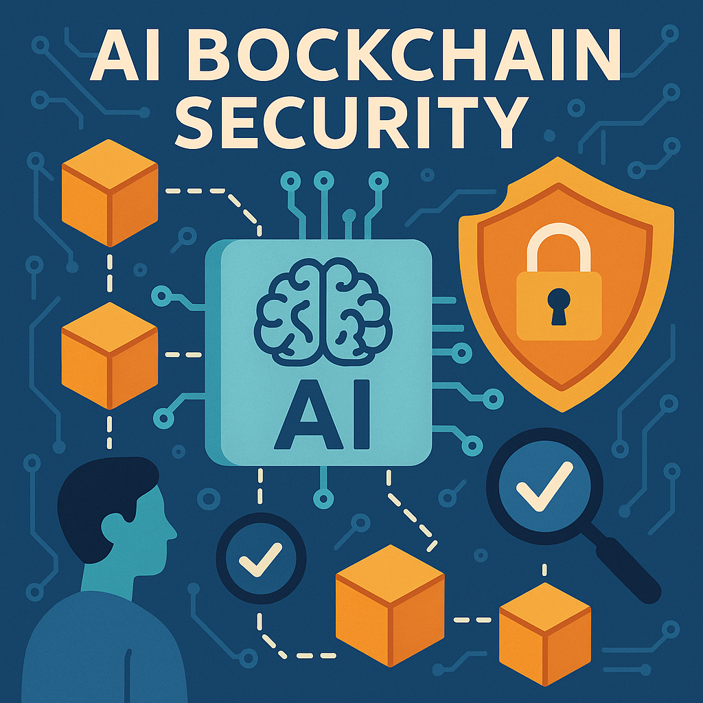 AI blockchain security illustration