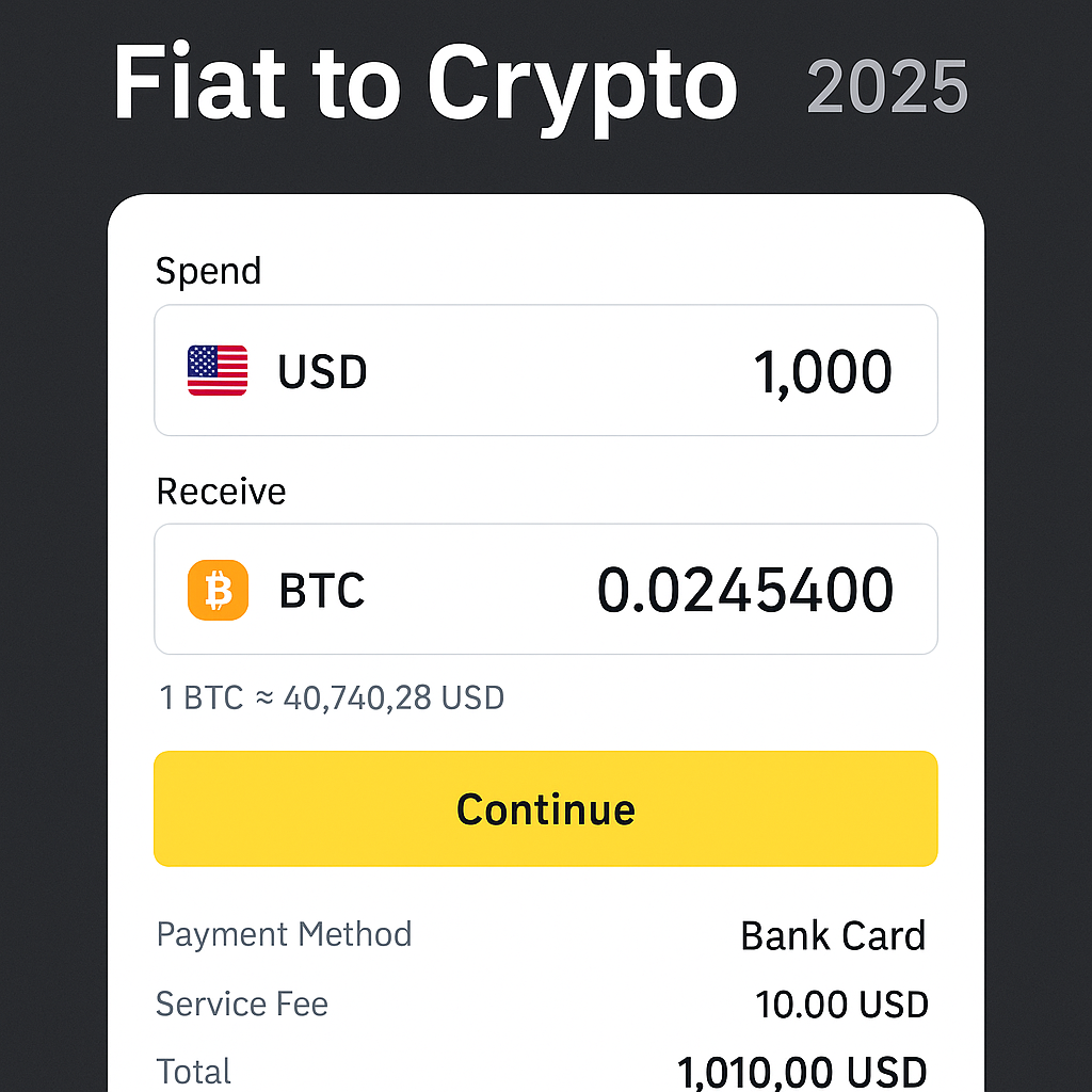 Binance fiat to crypto interface 2025