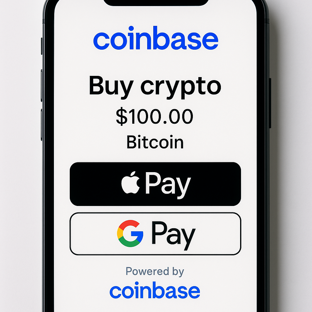 Coinbase Apple Pay Google Pay crypto purchase