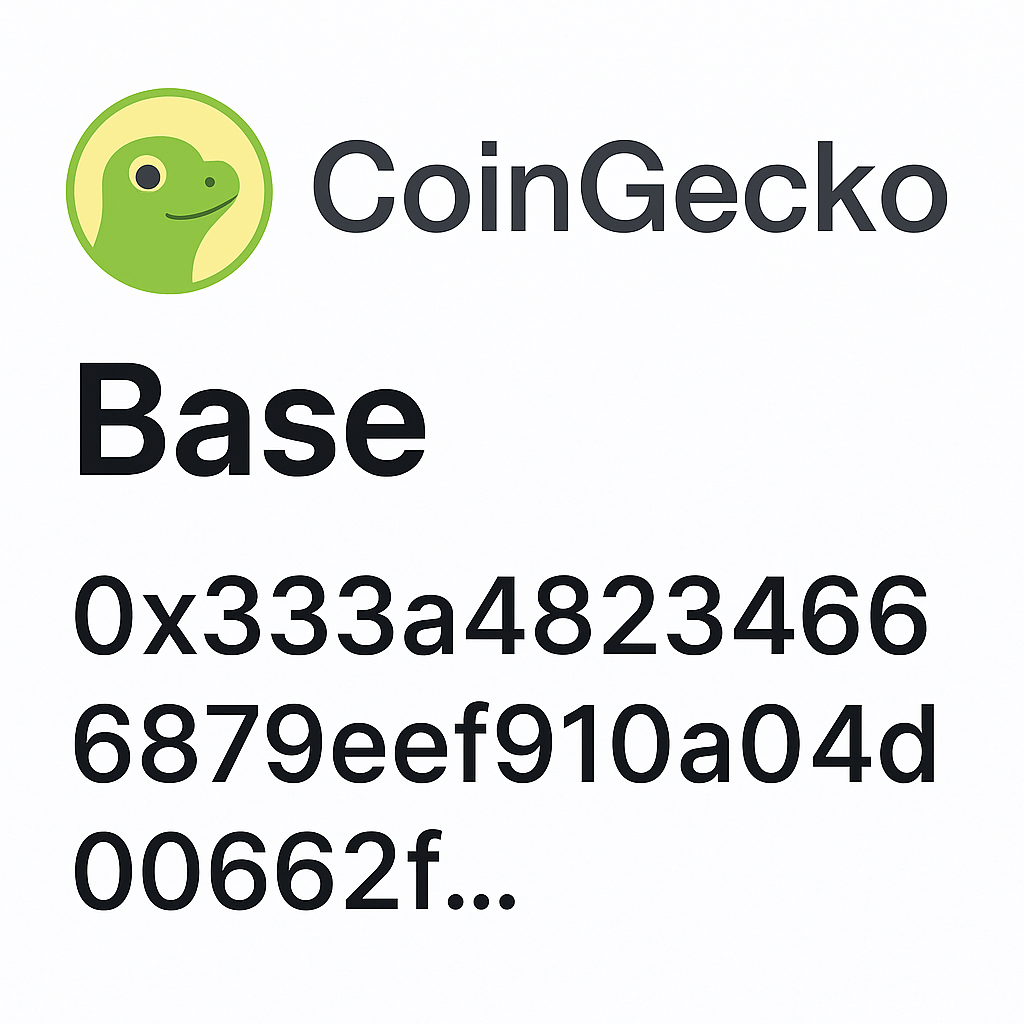 CoinGecko Base token contract address