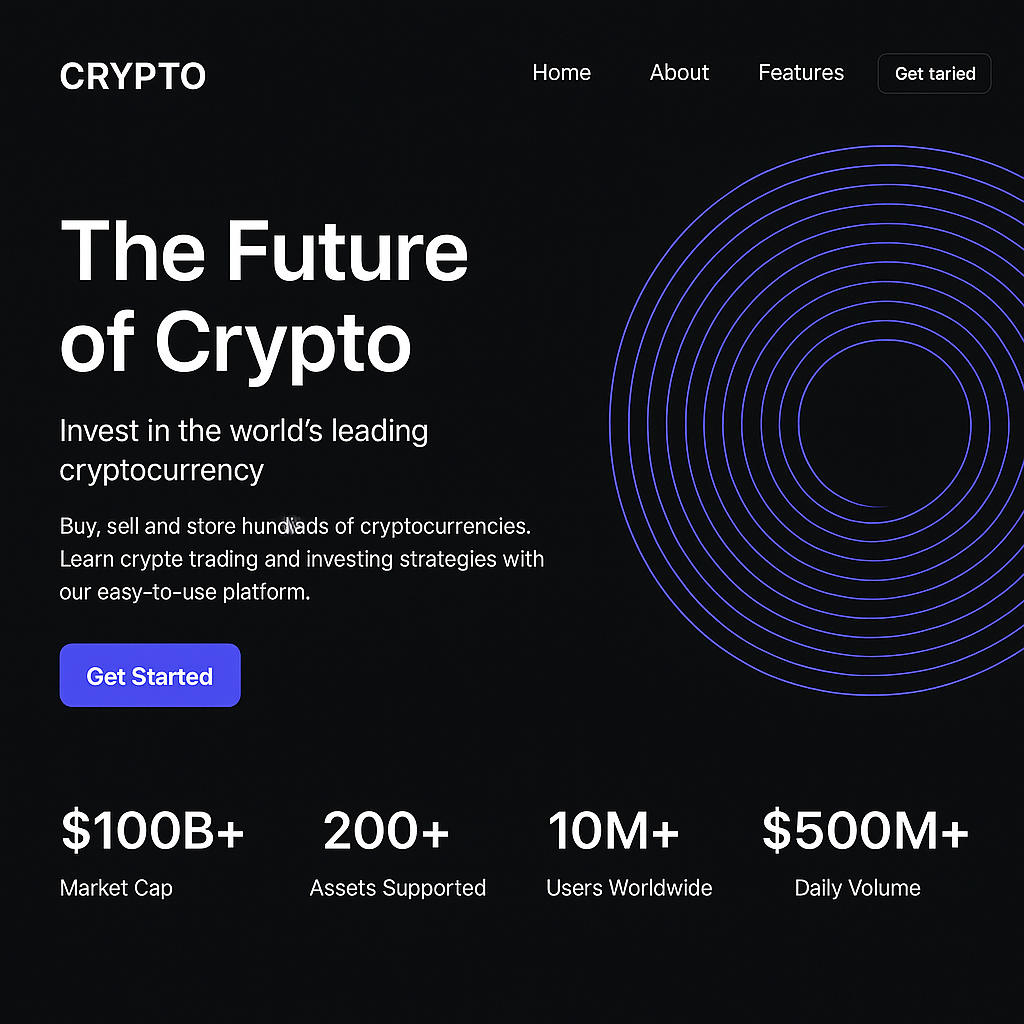 official crypto project website screenshot