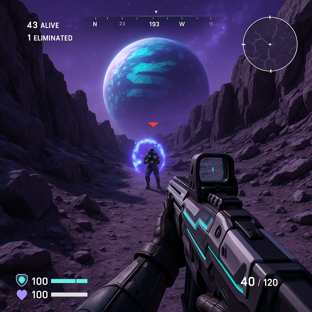 BR1 Infinite Solana shooter gameplay screenshot