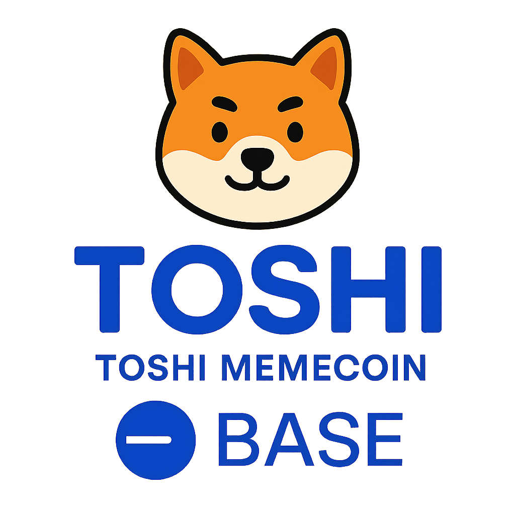 Toshi TOSHI memecoin Base chain graphics
