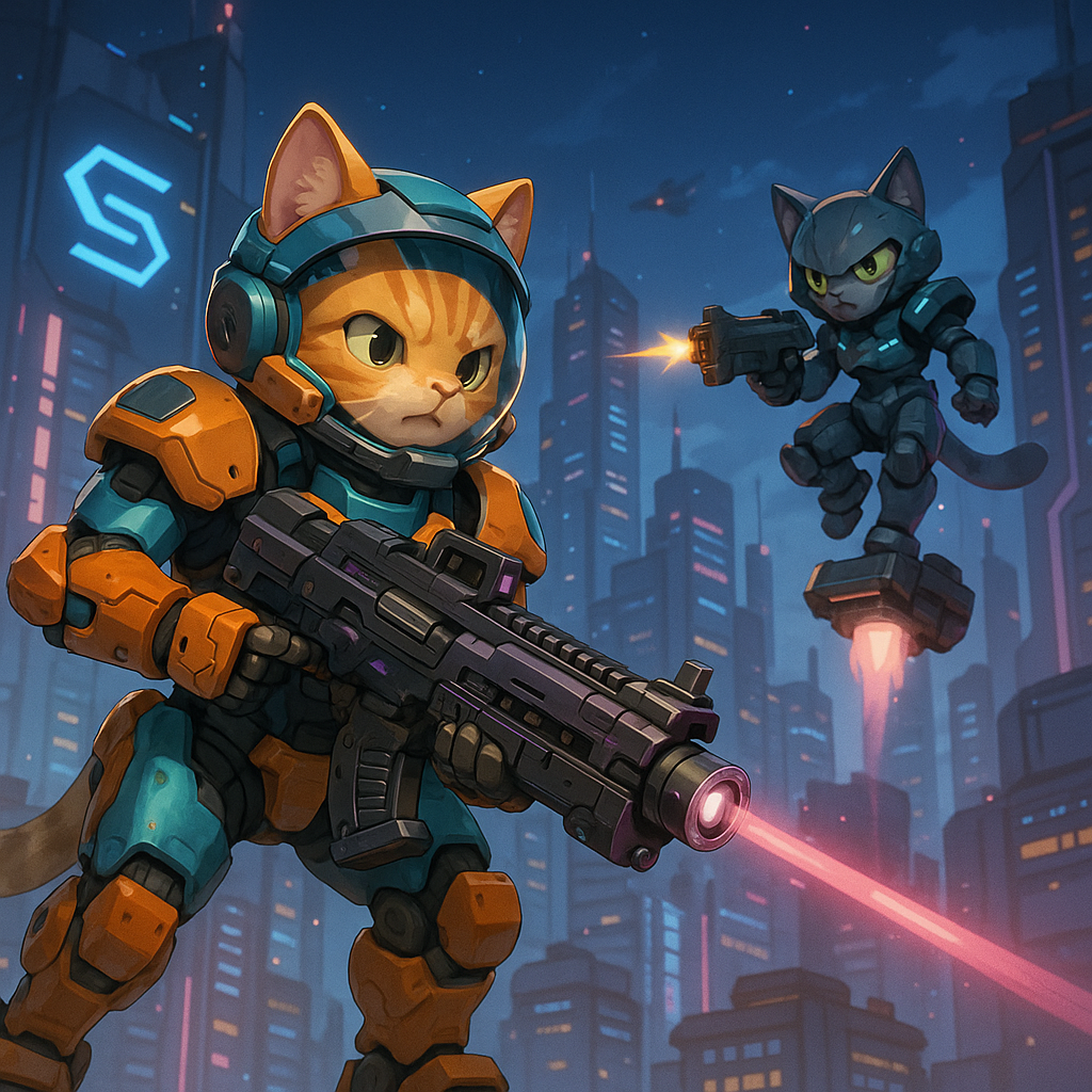 Nyan Heroes Solana shooter game artwork
