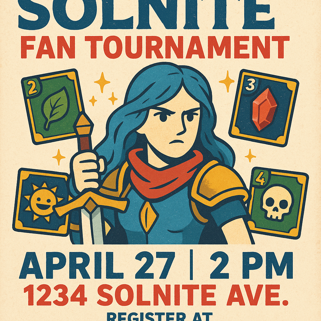 Solnite fan tournament event poster