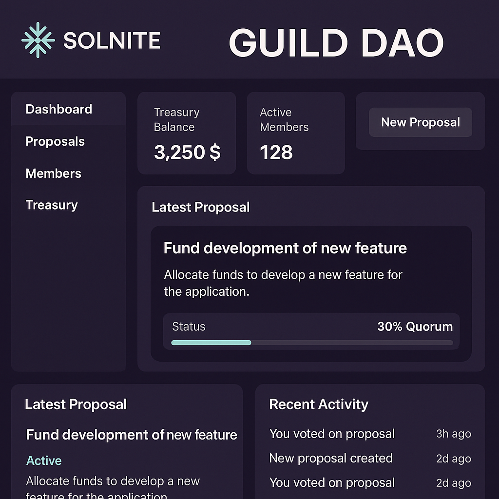 Solnite guild DAO interface
