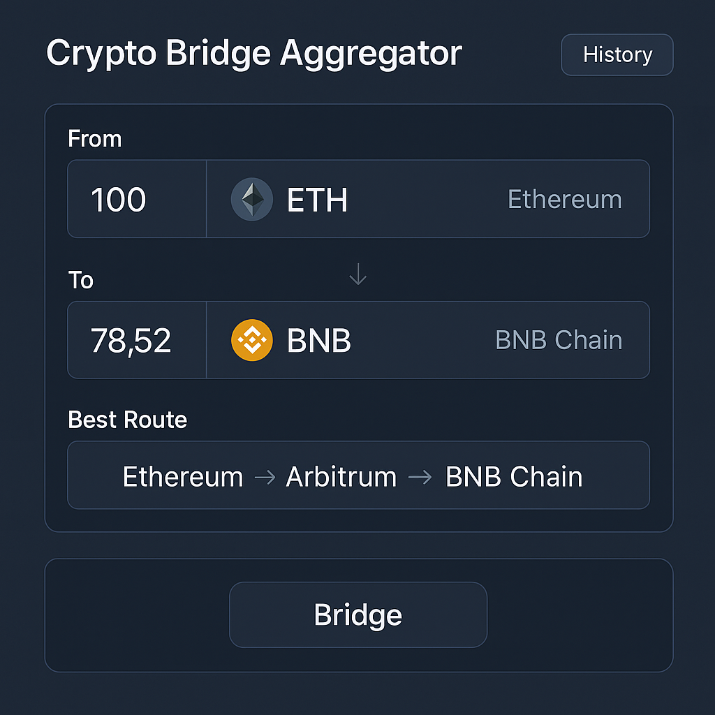 crypto bridge aggregator user interface