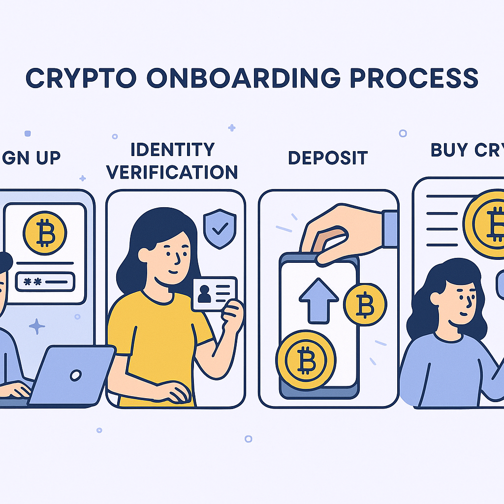 crypto onboarding process illustration