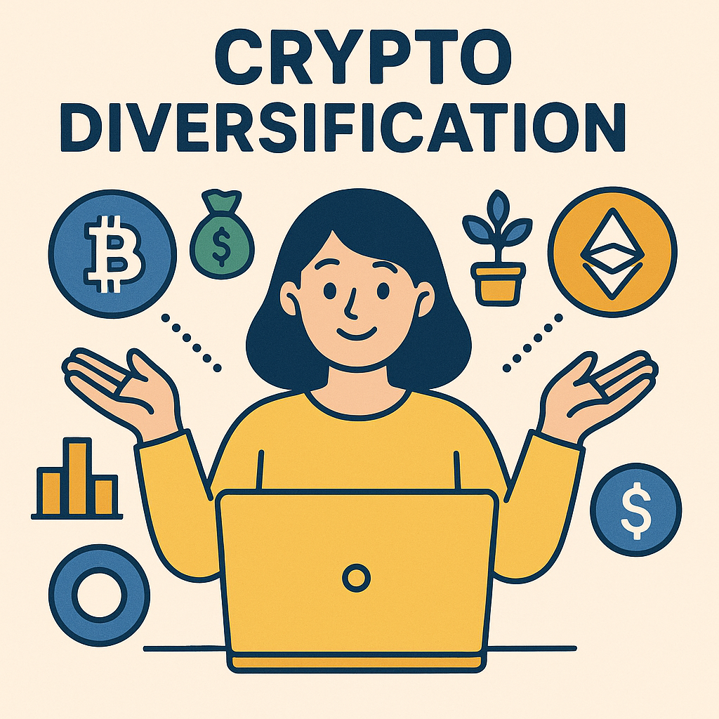 crypto diversification beginner illustration