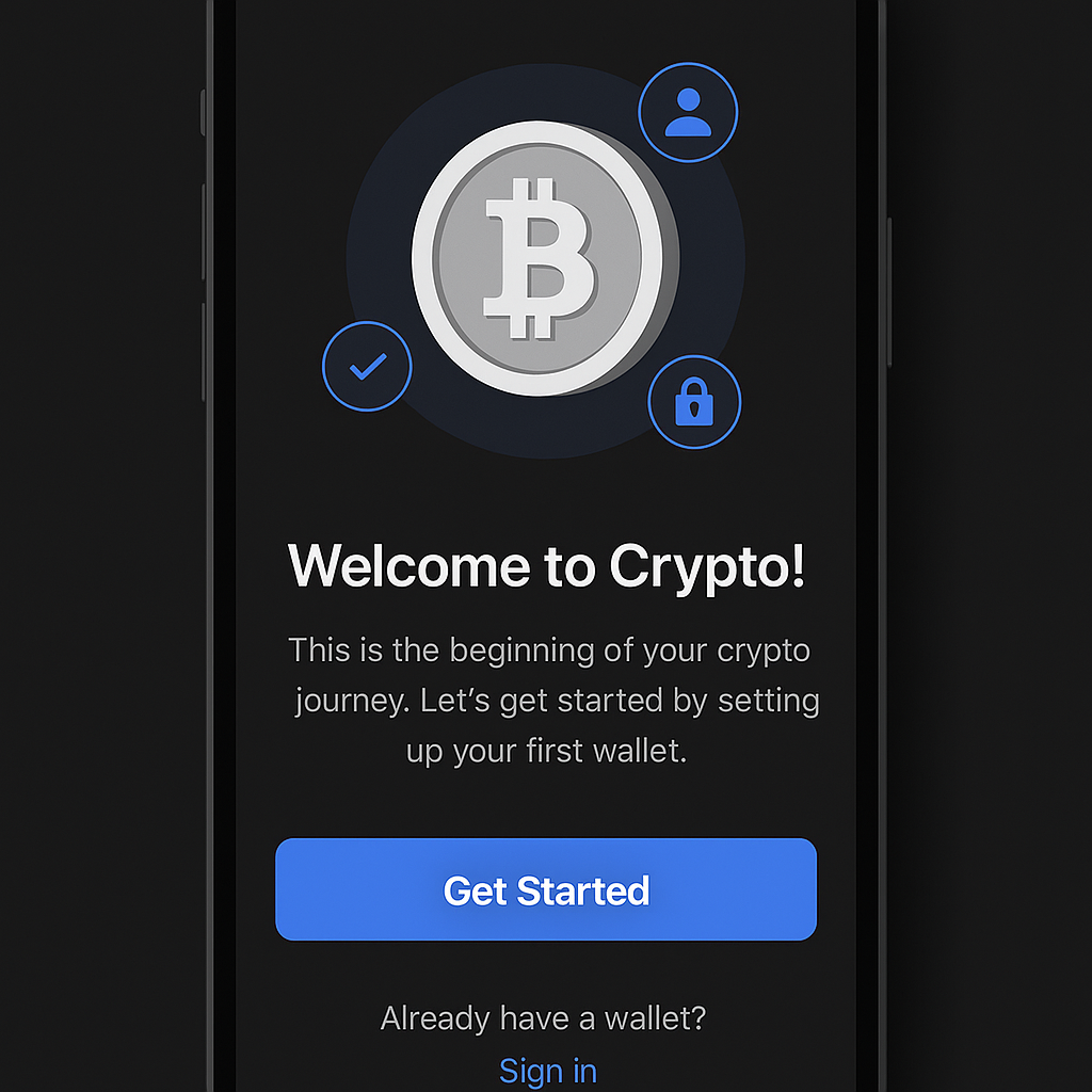 mobile first responsive accessible crypto onboarding UI