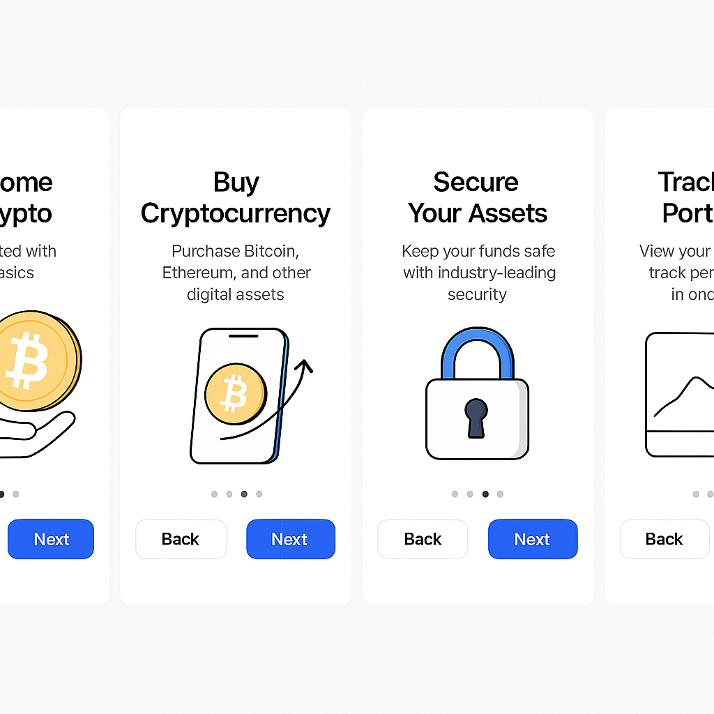 progressive disclosure crypto onboarding UI