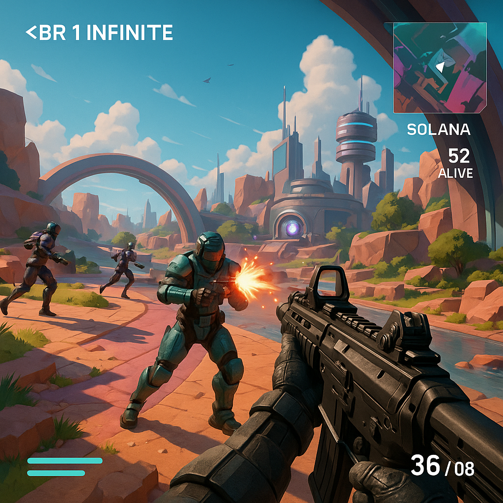 BR1 Infinite Solana shooter gameplay