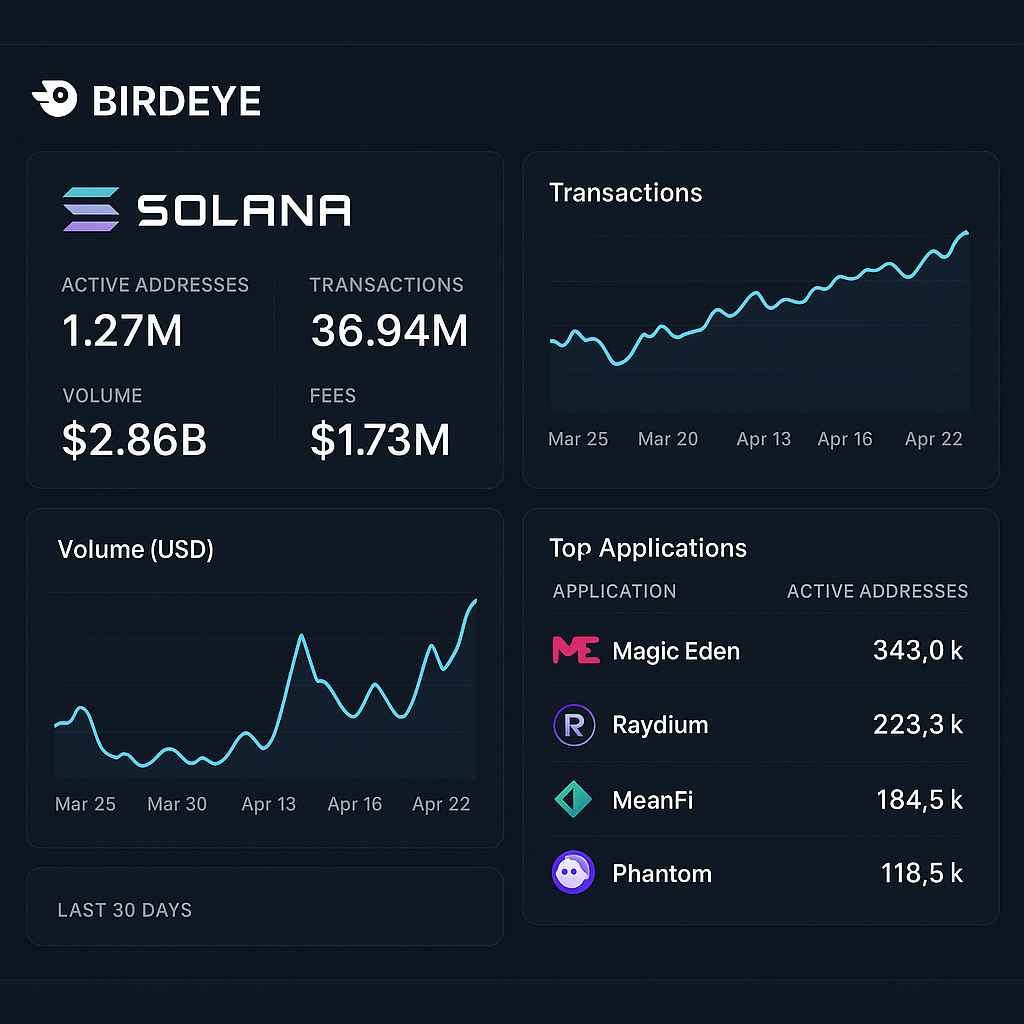 Birdeye Solana analytics dashboard