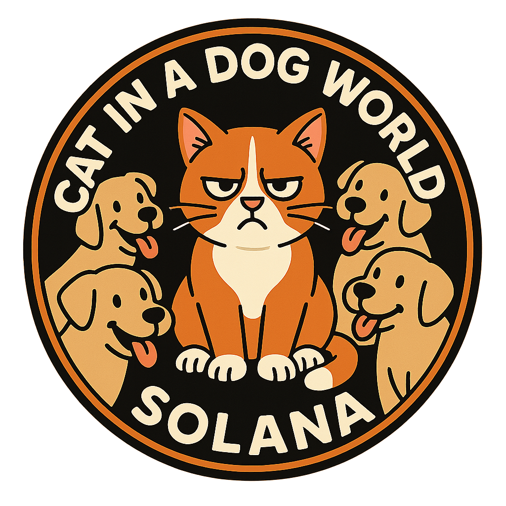 Cat in a Dog World Solana meme coin logo
