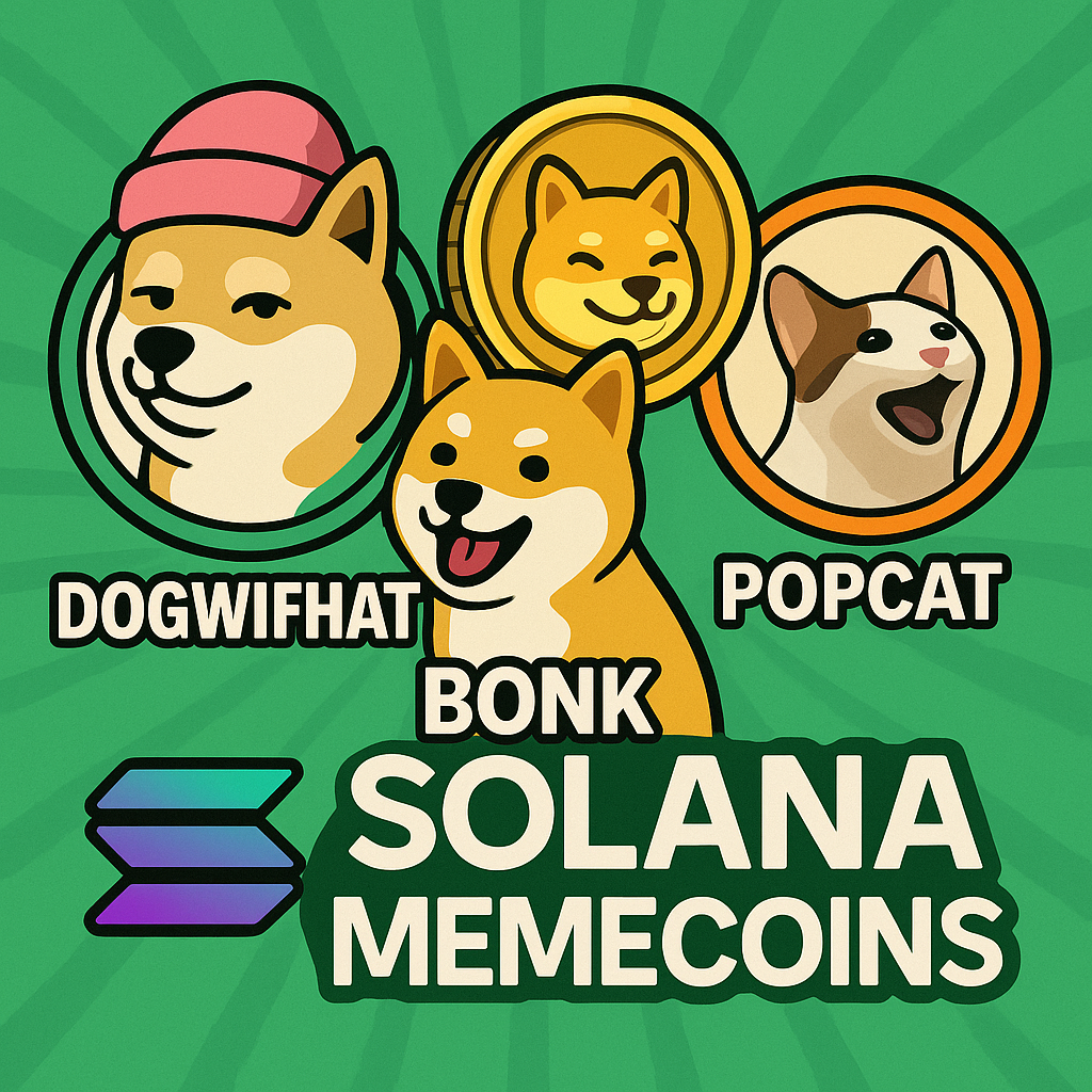 Dogwifhat BONK Popcat Solana memecoins