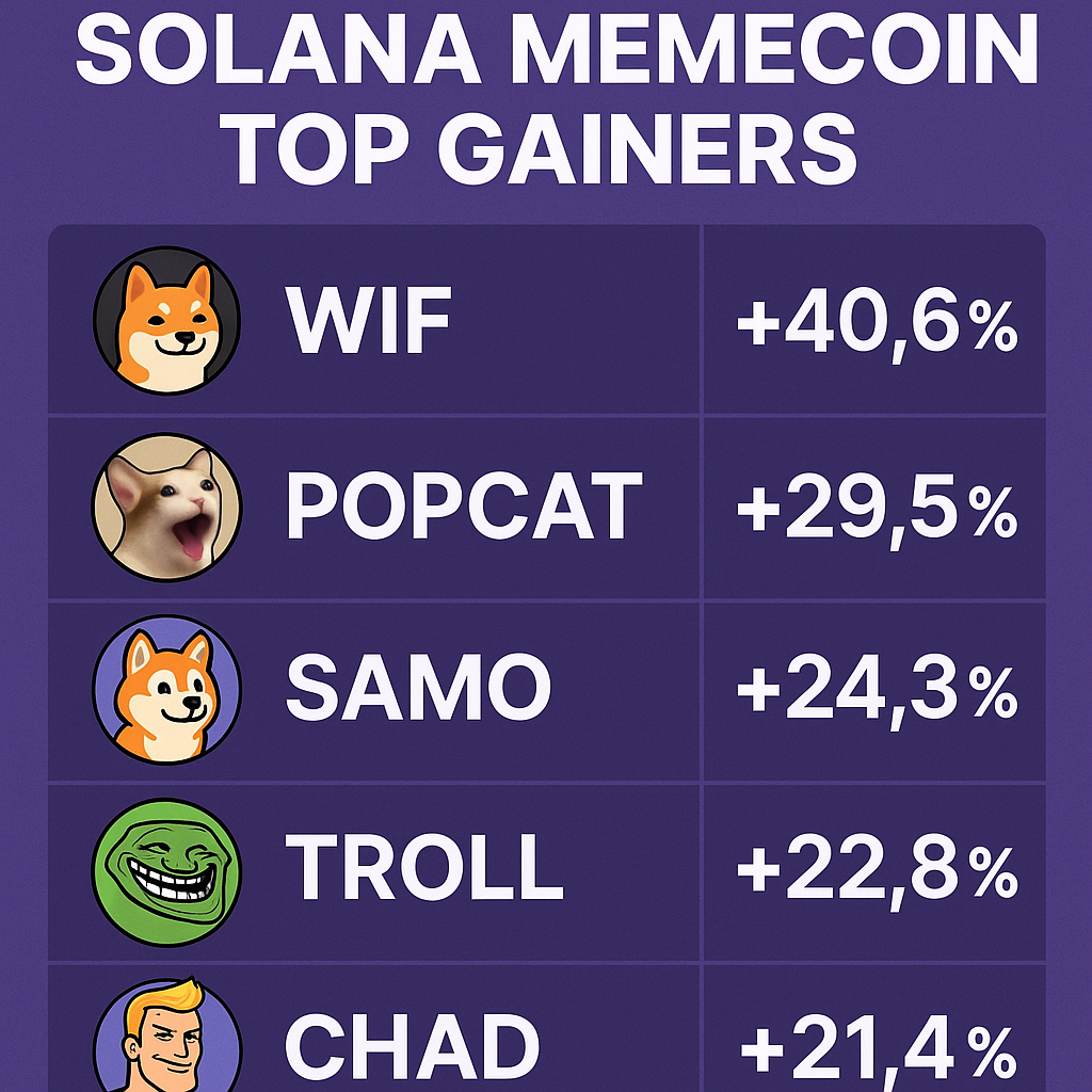 Solana memecoin top gainers chart