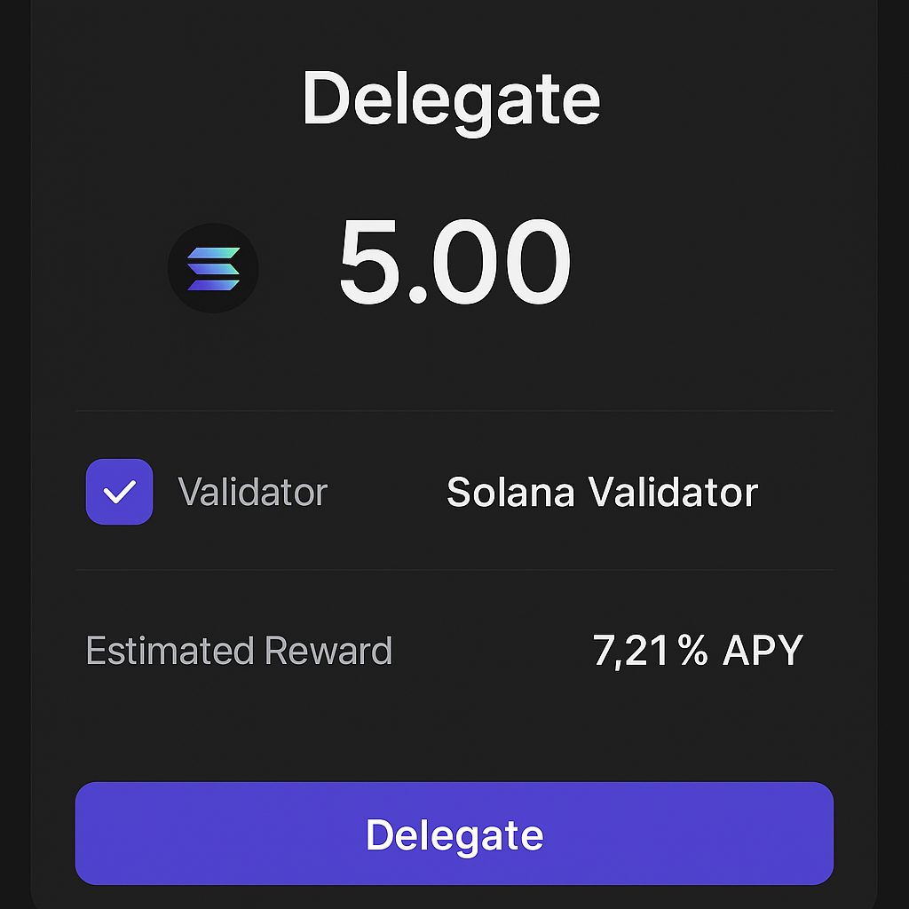 Delegating SOL in Phantom wallet