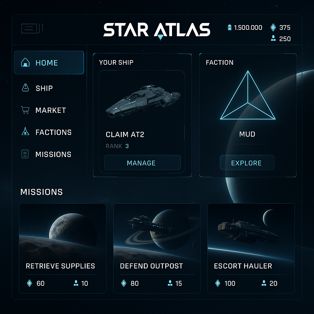 Star Atlas web3 game interface