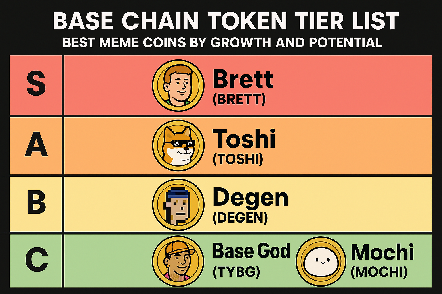Base Chain Token Tier List: Best Meme Coins by Growth and Potential