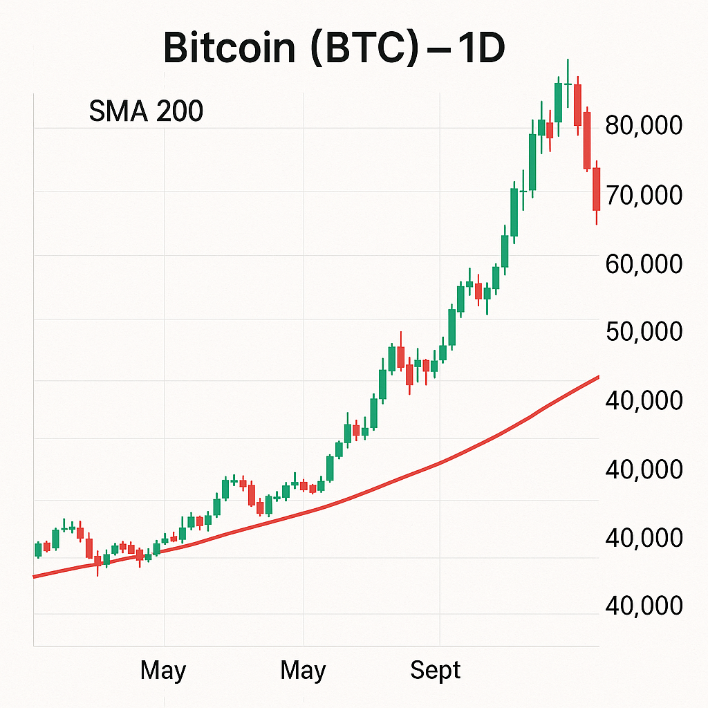 BTC SMA200 daily chart 2025