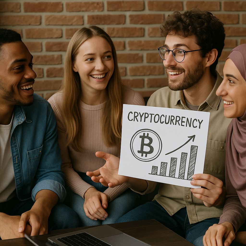 friends talking about cryptocurrency