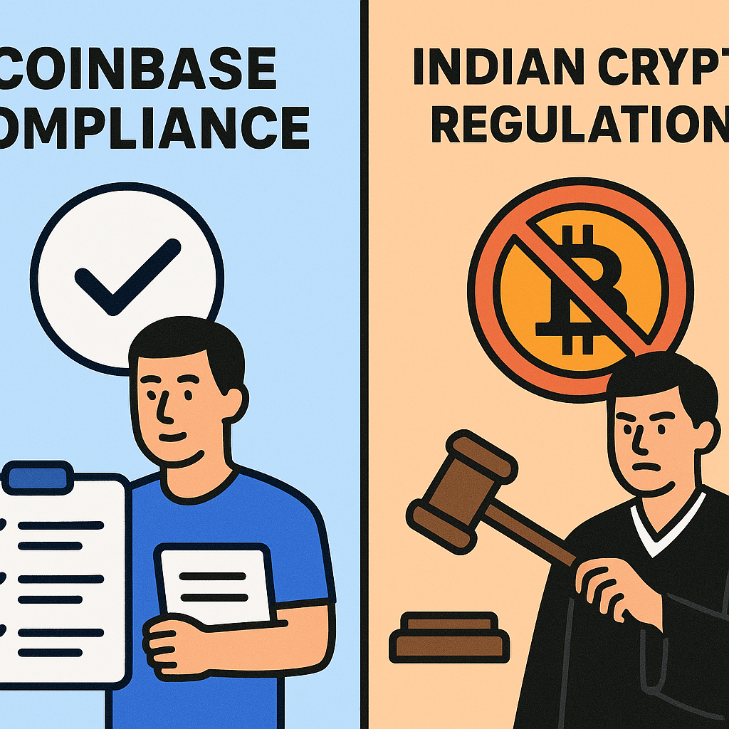 Coinbase compliance vs Indian crypto regulation chart