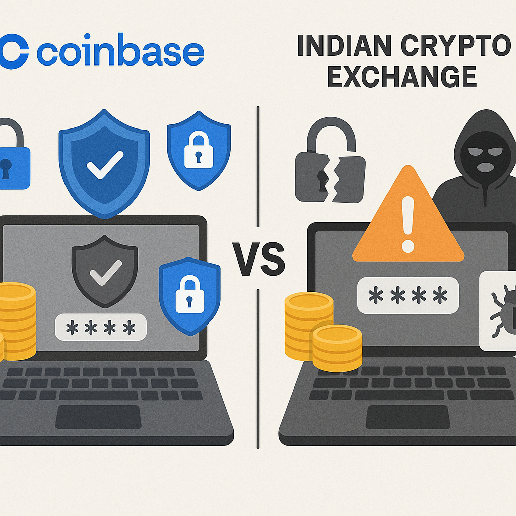 Coinbase security features vs Indian crypto exchange security