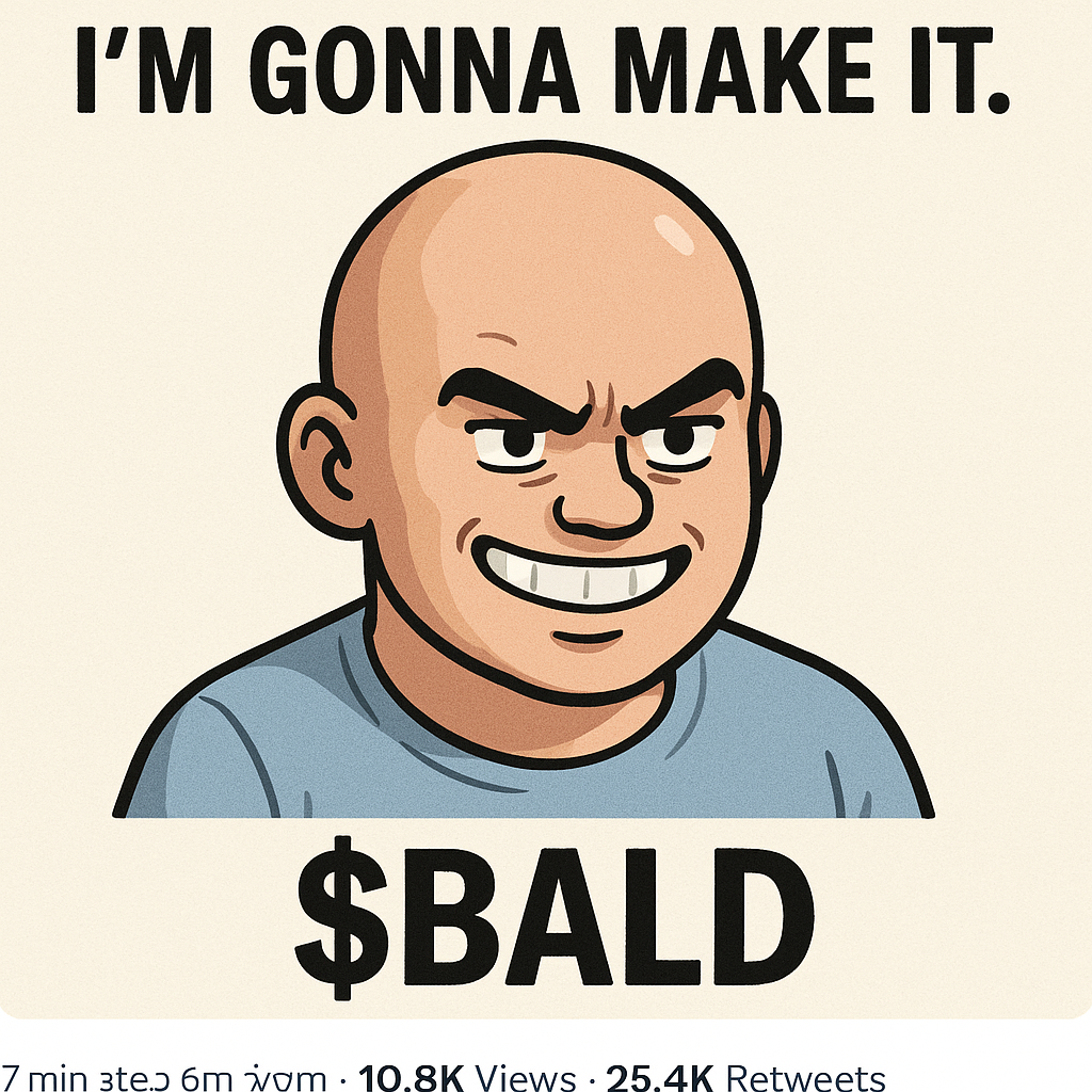 Bald memecoin viral tweet