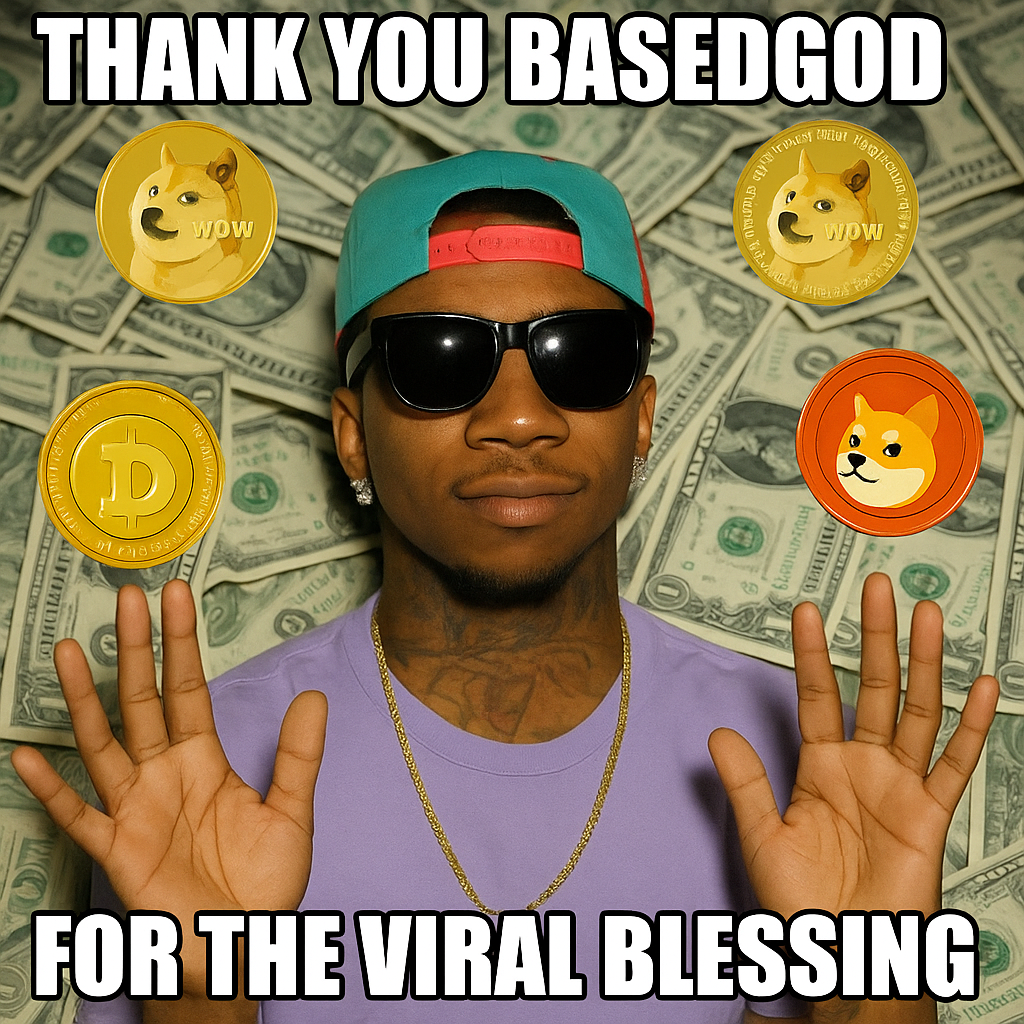 BaseGod memecoin viral blessing meme