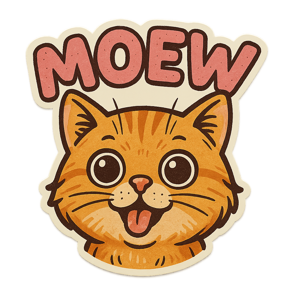 MOEW memecoin viral cat sticker