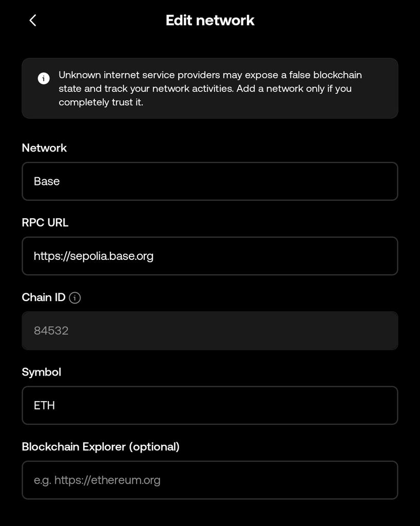 MetaMask wallet Base network setup