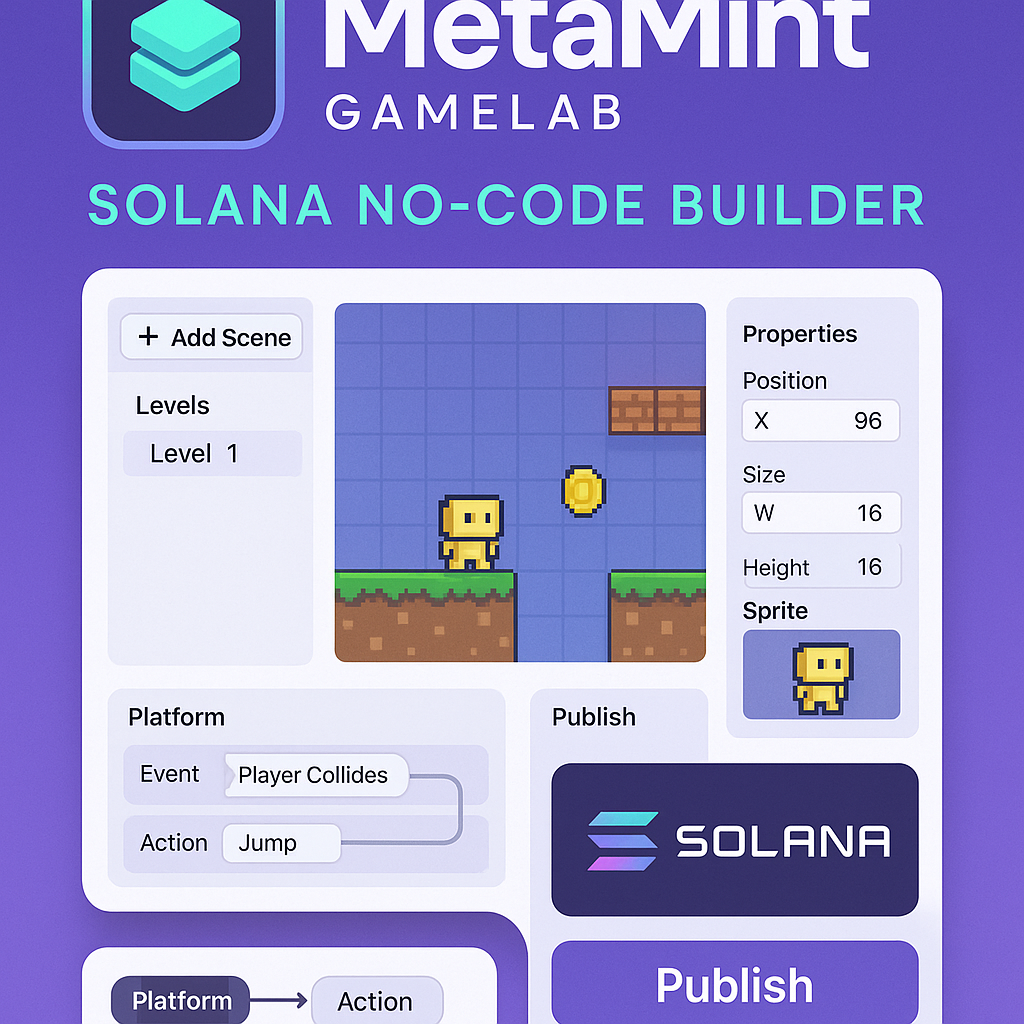 MetaMint GameLab Solana no-code builder