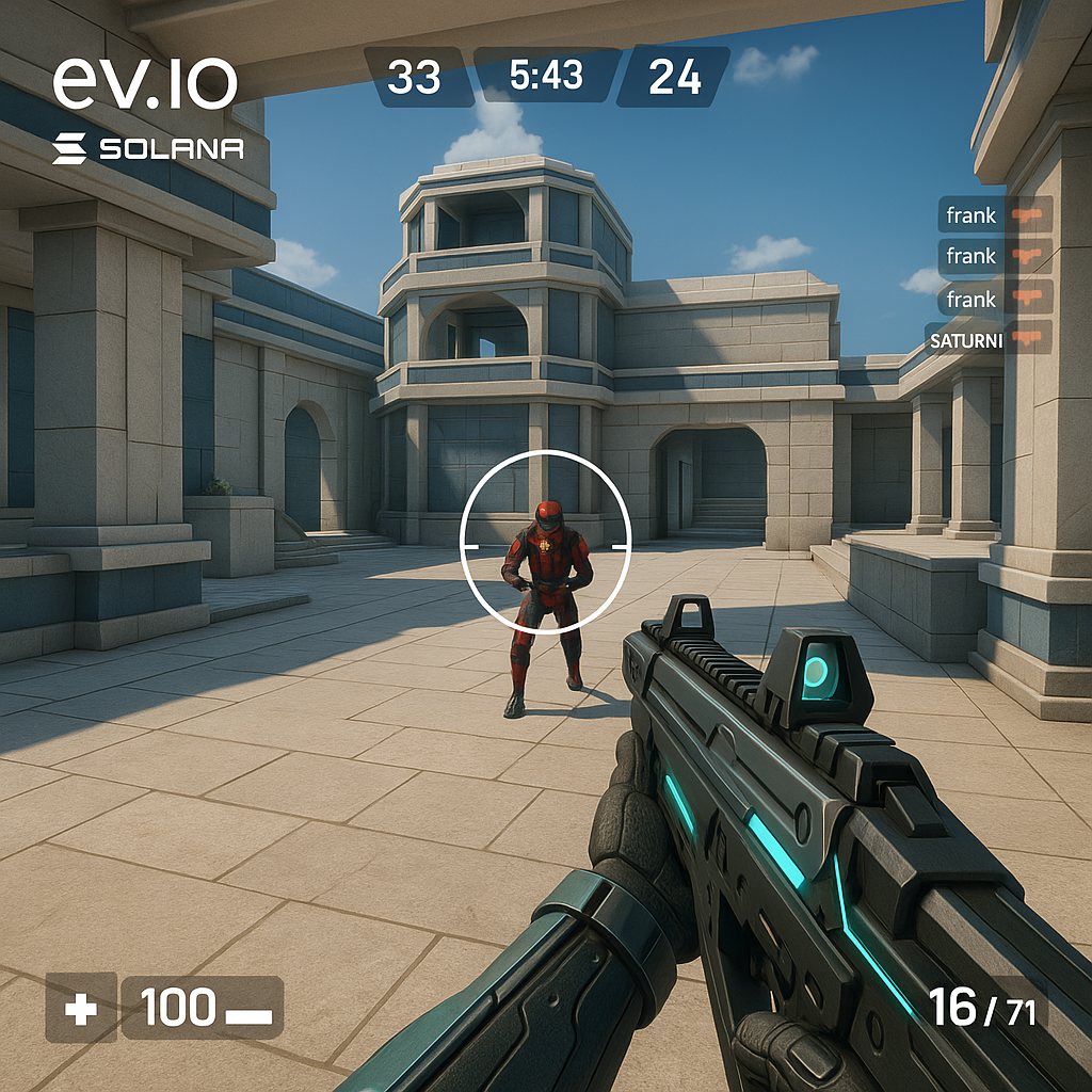 EV.IO Solana browser FPS