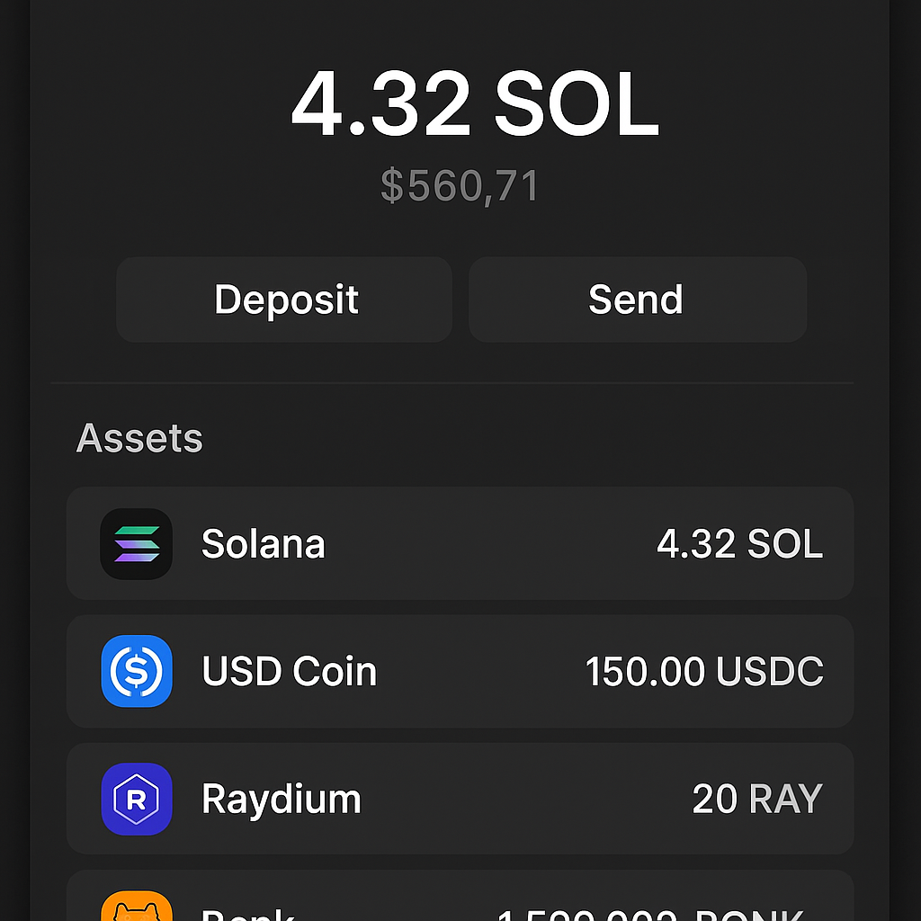 Phantom wallet interface Solana