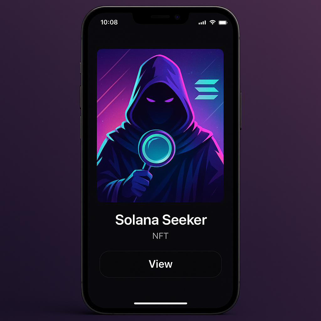 Solana Seeker phone NFT display