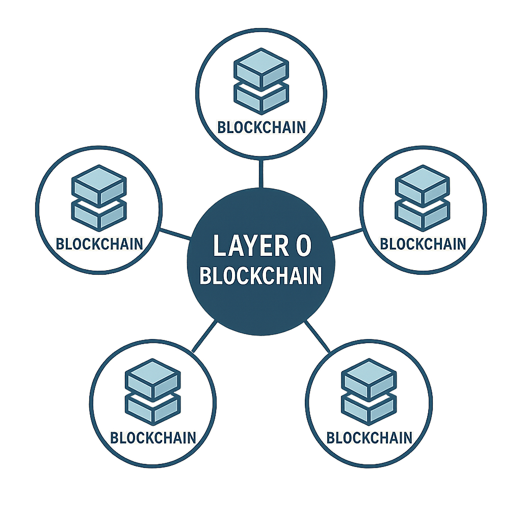Diagram illustrating Layer 0 connecting multiple blockchain networks